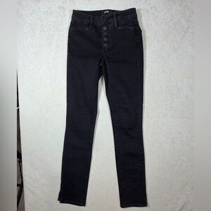 PAIGE Size 23 Hoxton Ankle Peg Black Button Fly Lux Designer Vintage Black Jeans